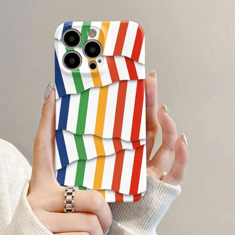 🌈Kleurcontrast Gestreepte Film Telefoonhoesje📱