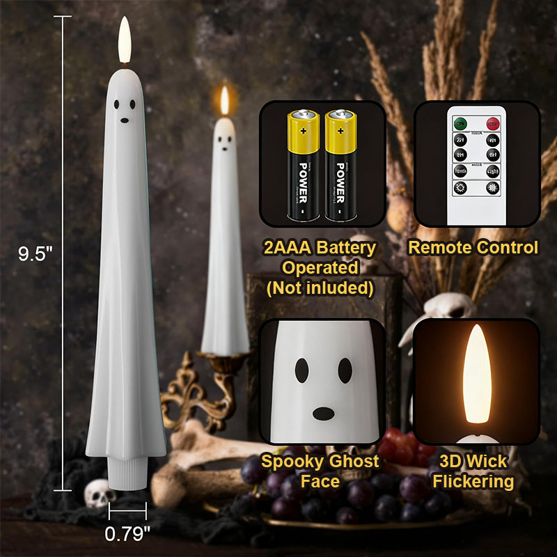 ๐๐ป Op afstand bedienbare spookkaars met 3D vlammende lont ๐ป๐