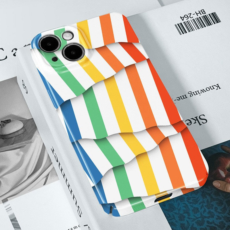 🌈Kleurcontrast Gestreepte Film Telefoonhoesje📱