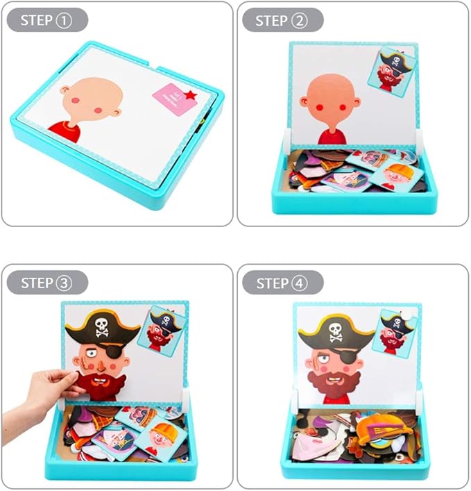 Magnetische puzzels Gezicht aankleden Reisspel Dubbelzijdig Educatief speelgoed voor kleuters