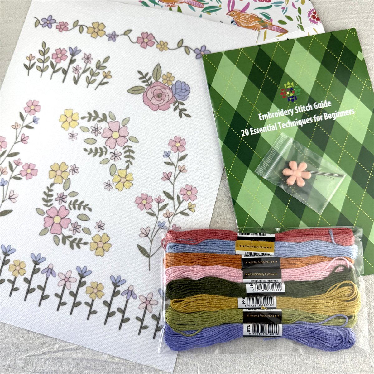 🌸Kwiaty Wzory kwiatowe Wzory do haftu – naklejanie i haftowanie dla początkujących
