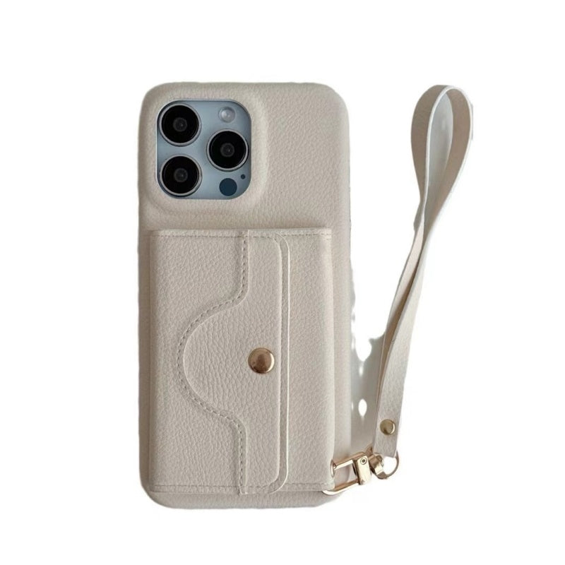 🔥Różowe etui ochronne na telefon z lusterkiem i paskiem na nadgarstek