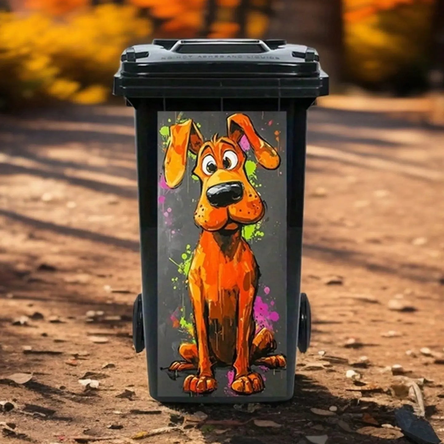 🦒🐯Kreatywna naklejka na kosz na śmieci z kolorową kreskówką✨