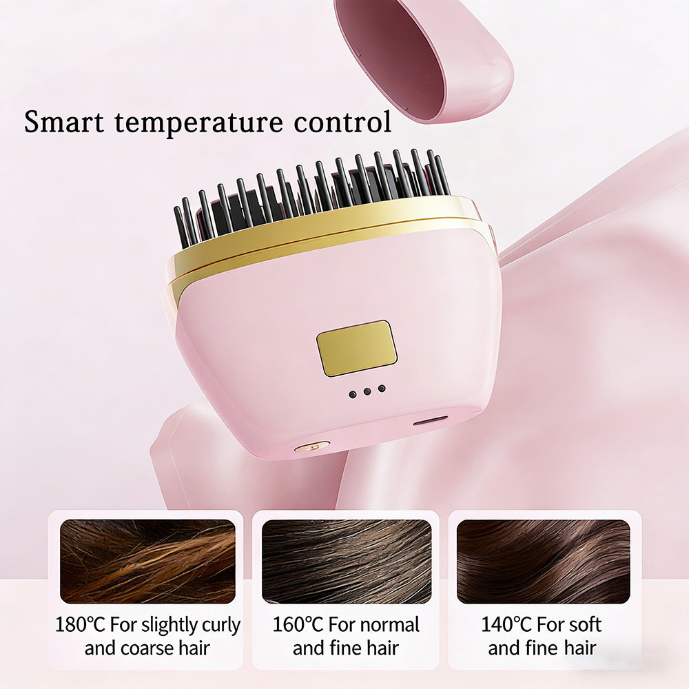 💇‍♀️Przenośna mini szczotka prostująca włosy z jonami ujemnymi