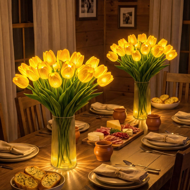 Promiennie romantyczna lampa tulipanow