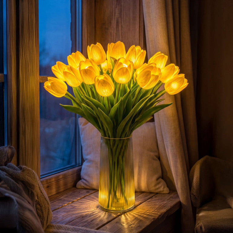 Promiennie romantyczna lampa tulipanow