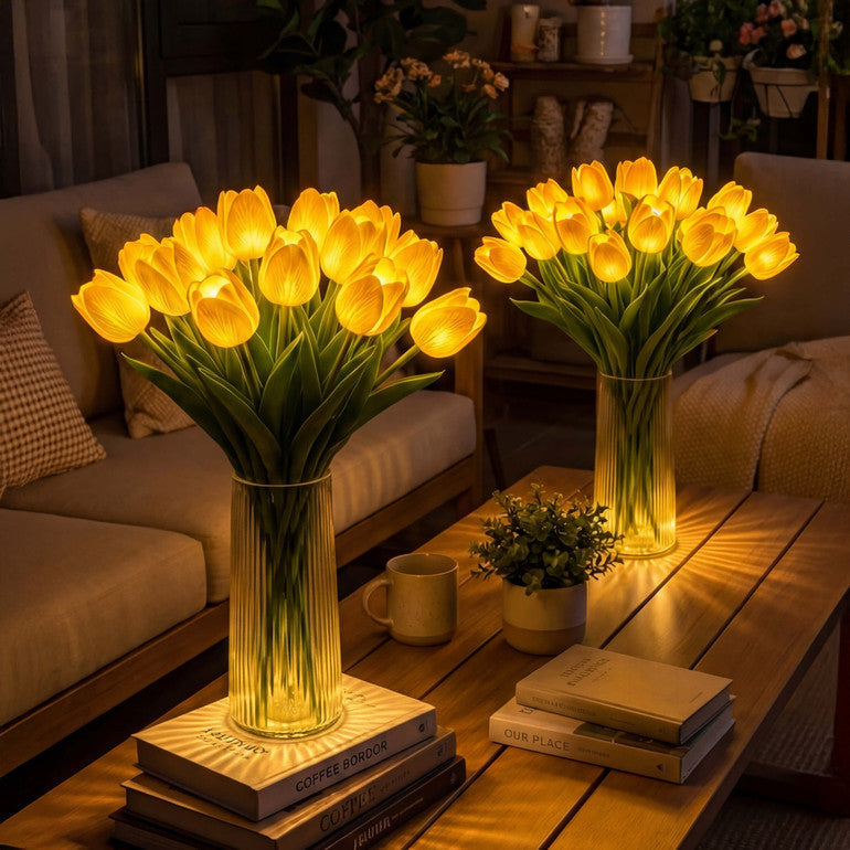 Promiennie romantyczna lampa tulipanow