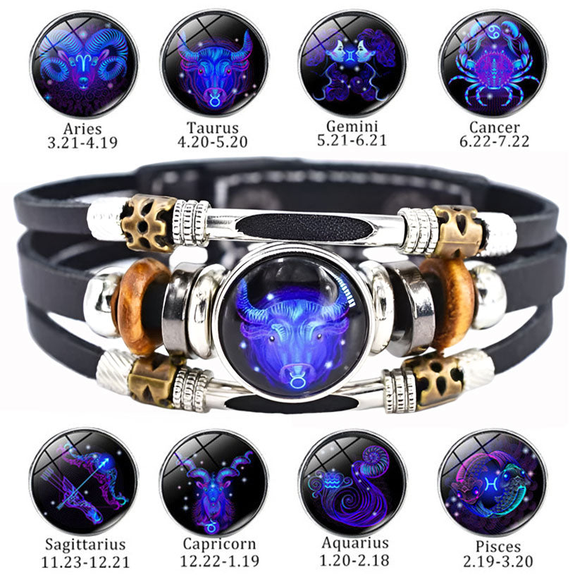 🌌 Bransoletka ze znakiem zodiaku świecąca w ciemnośc