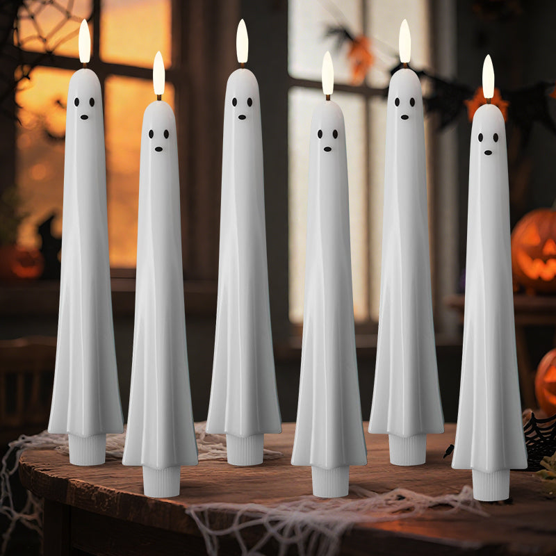 🎃👻 Op afstand bedienbare spookkaars met 3D vlammende lont 👻🎃