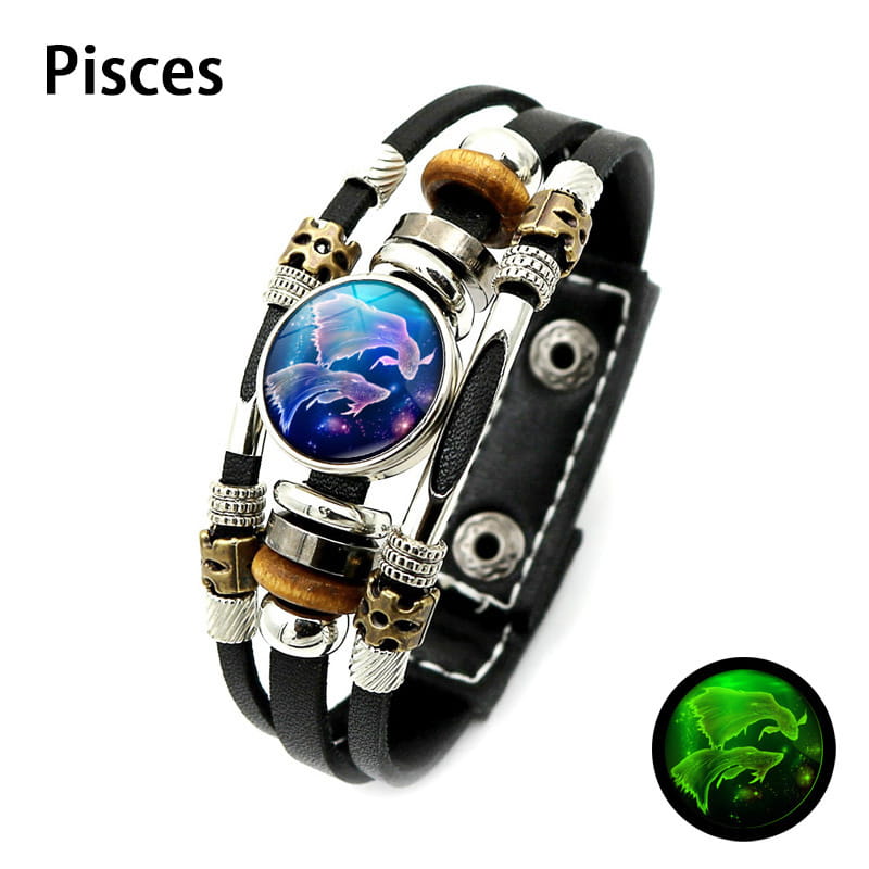 🌌 Bransoletka ze znakiem zodiaku świecąca w ciemnośc