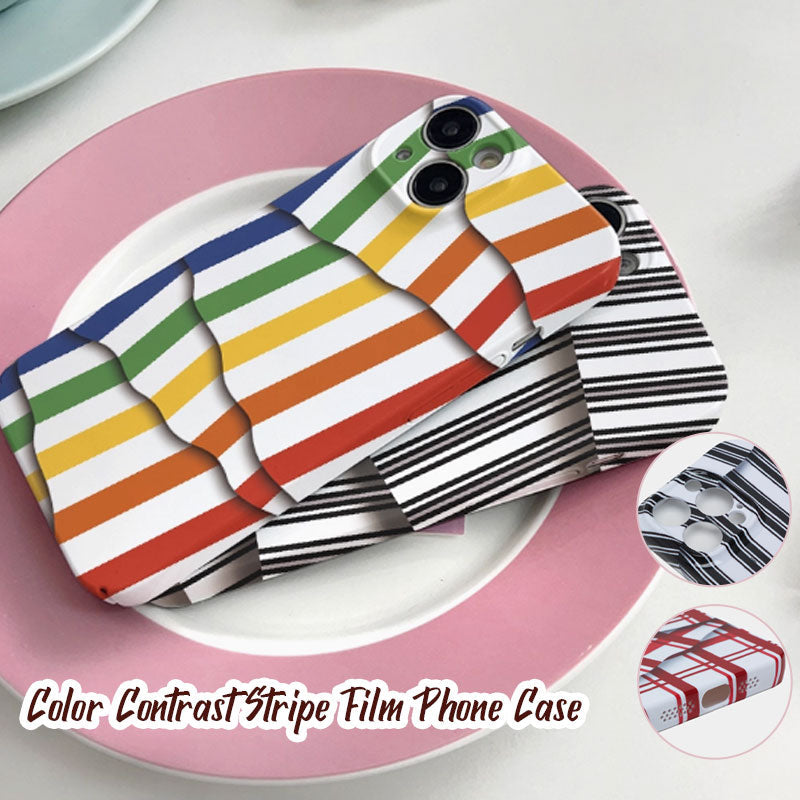 🌈Kleurcontrast Gestreepte Film Telefoonhoesje📱