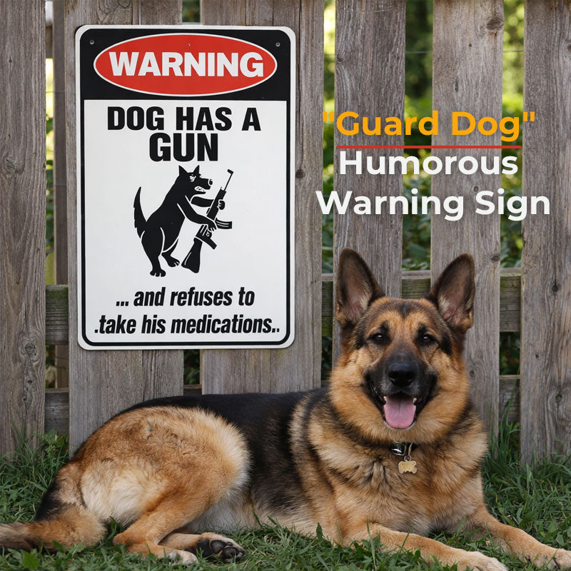 Zabawny znak ostrzegawczy z napisem „Watchdog” 🐶 – Daj swoim sąsiadom temat do rozmów!