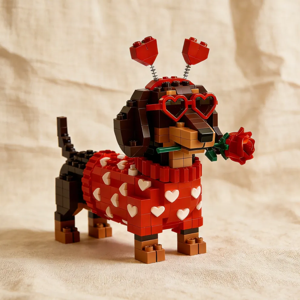 💖 Ekskluzywny zestaw klocków z jamnikiem na Walentynki 2026 🐕