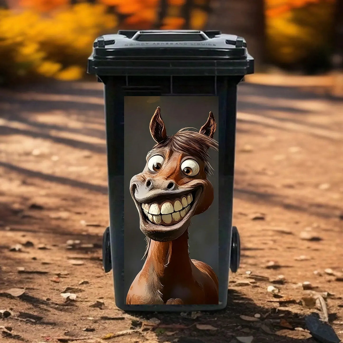 🦒🐯Kreatywna naklejka na kosz na śmieci z kolorową kreskówką✨