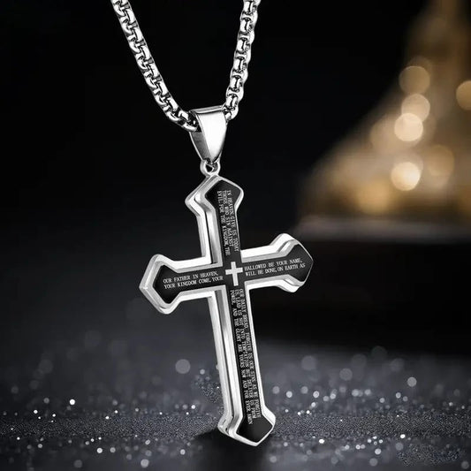 ✝️ Kreuz-Halskette mit dem Vaterunser