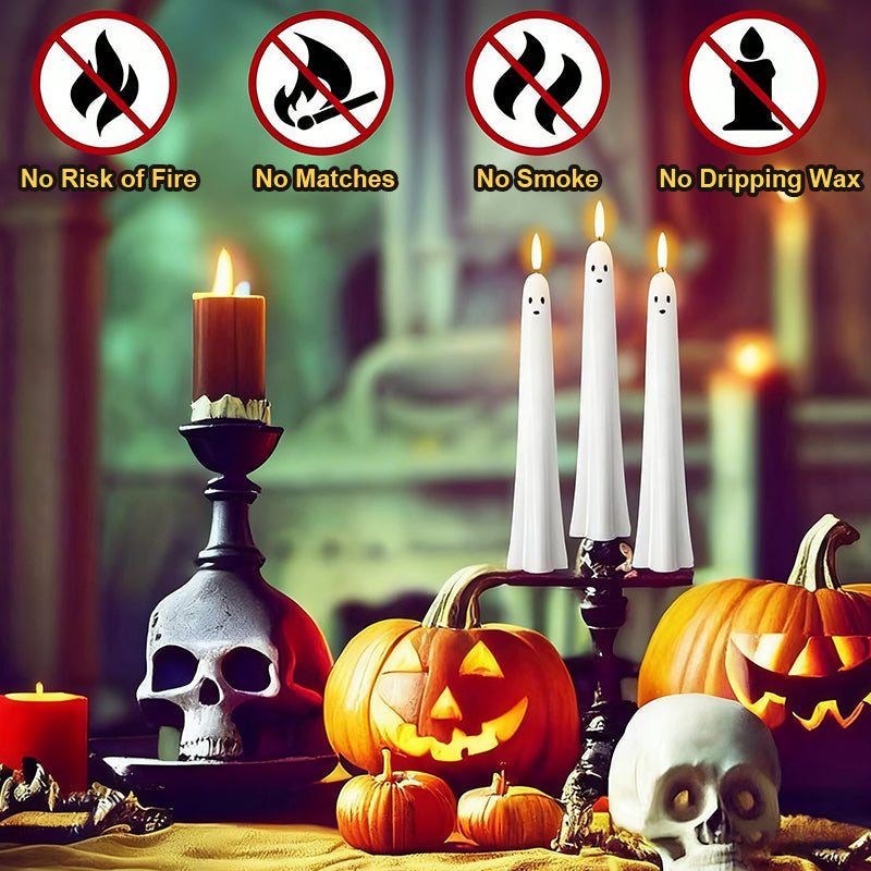 🎃👻 Op afstand bedienbare spookkaars met 3D vlammende lont 👻🎃