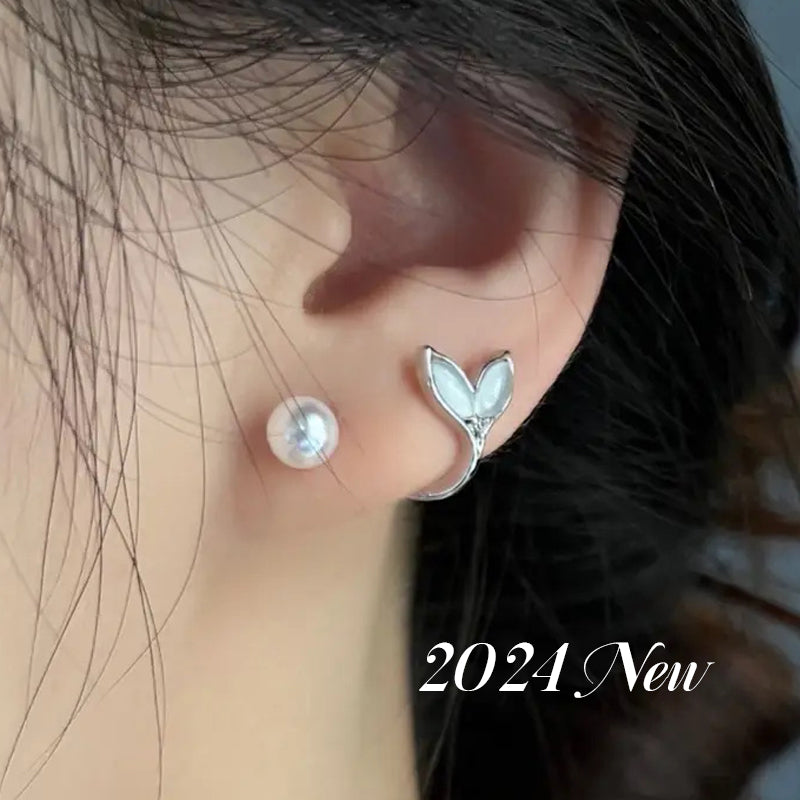 2024 Nieuw model kattenoog stenen Fishtail pareloorbellen