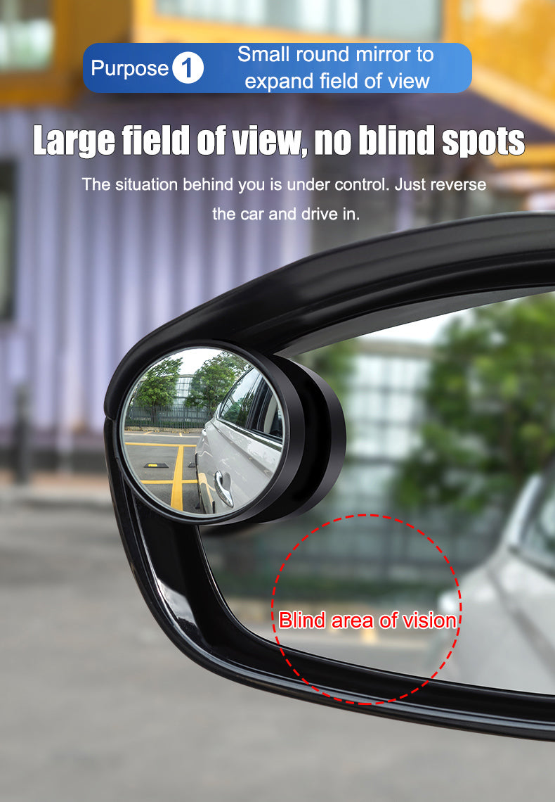 🔥Hot Selling🔥 Auto Achteruitkijkspiegel Kleine Ronde Spiegel Regen Wenkbrauw (2PCS)