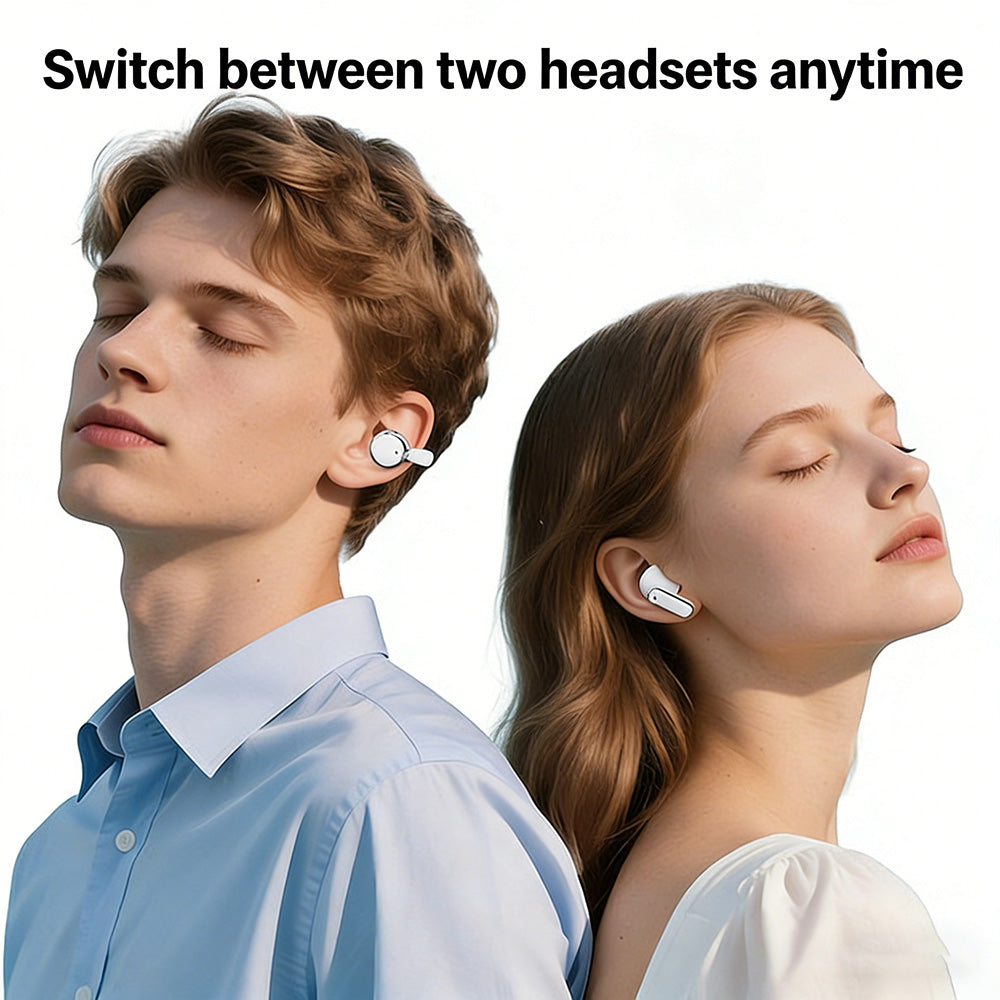 Bezprzewodowe słuchawki Bluetooth 2 w 1 z klipsami do uszu i zatyczkami do uszu | 30 godzin odtwarzania