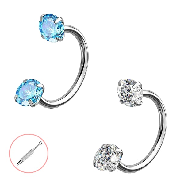💎Kolczyk do nosa w kształcie podkowy – z wewnętrznym gwintem i wygodny