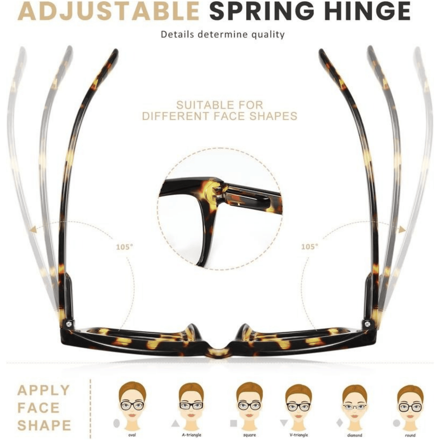🔥Oferta specjalna – ✨👓Okulary do czytania w kolorze skorupy żółwia – duże, kwadratowe okulary z filtrem światła niebieskiego
