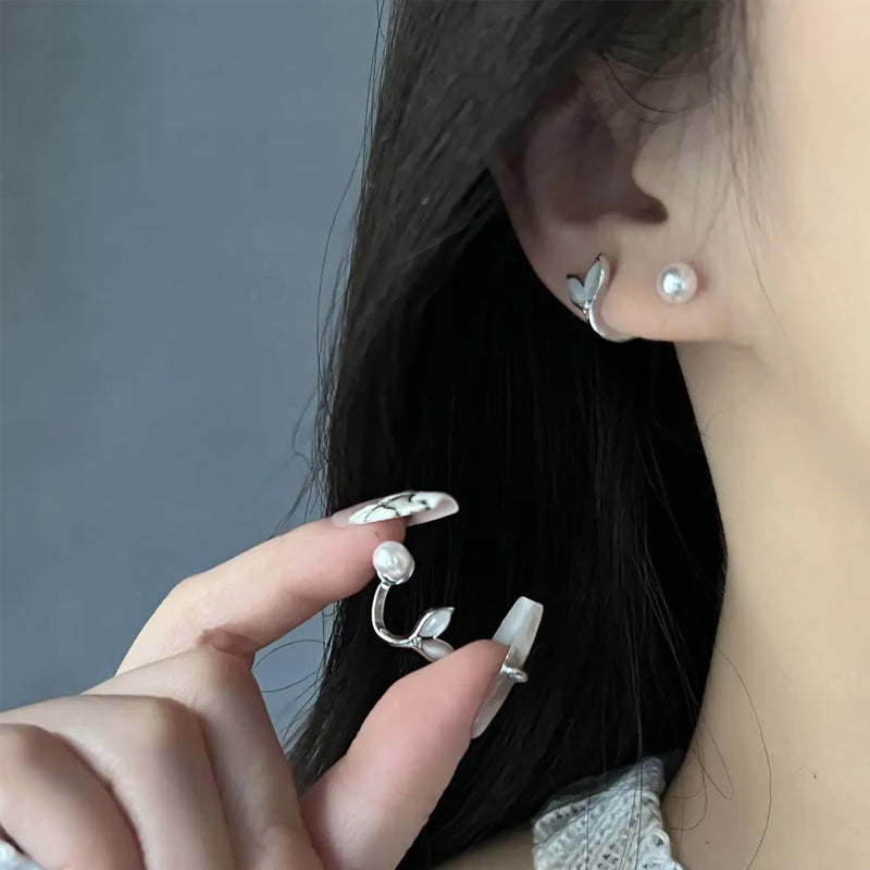 2024 Nieuw model kattenoog stenen Fishtail pareloorbellen