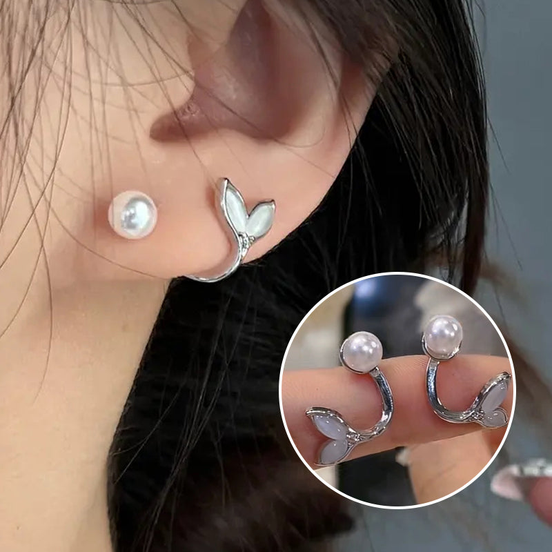 2024 Nieuw model kattenoog stenen Fishtail pareloorbellen