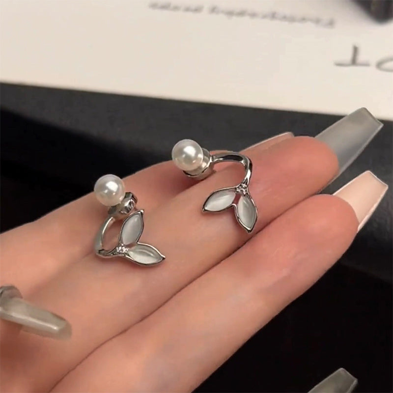 2024 Nieuw model kattenoog stenen Fishtail pareloorbellen