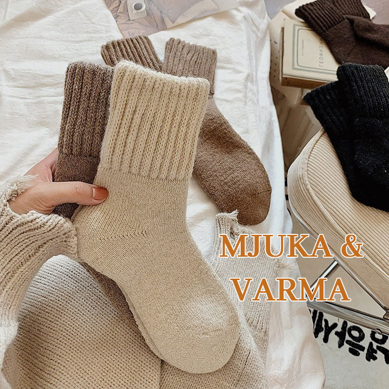 🧦5 paar wollen sokken voor dames - warme, halfhoge sokken
