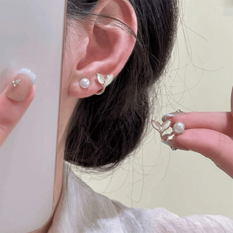 2024 Nieuw model kattenoog stenen Fishtail pareloorbellen