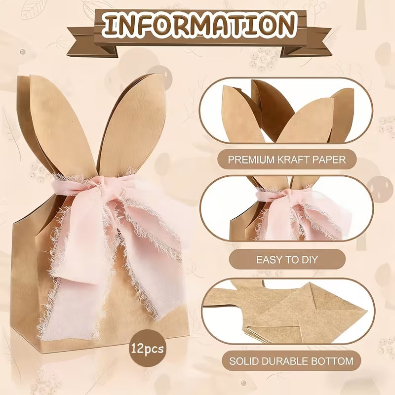 🐰 Torby prezentowe Kraft z wielkanocnym króliczkiem