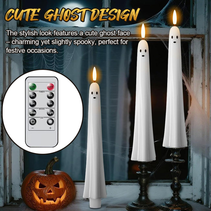 🎃👻 Op afstand bedienbare spookkaars met 3D vlammende lont 👻🎃