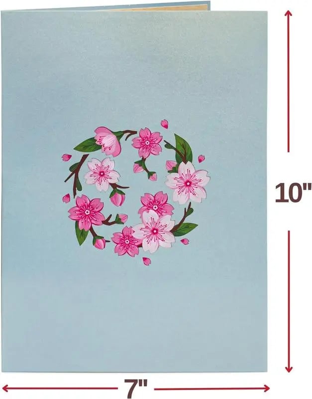 💌 Ekskluzywna oferta na Walentynki: Trójwymiarowa kartka pop-up z motywem kwitnącej wiśni – idealna pamiątka dla miłośników kartek ❤️