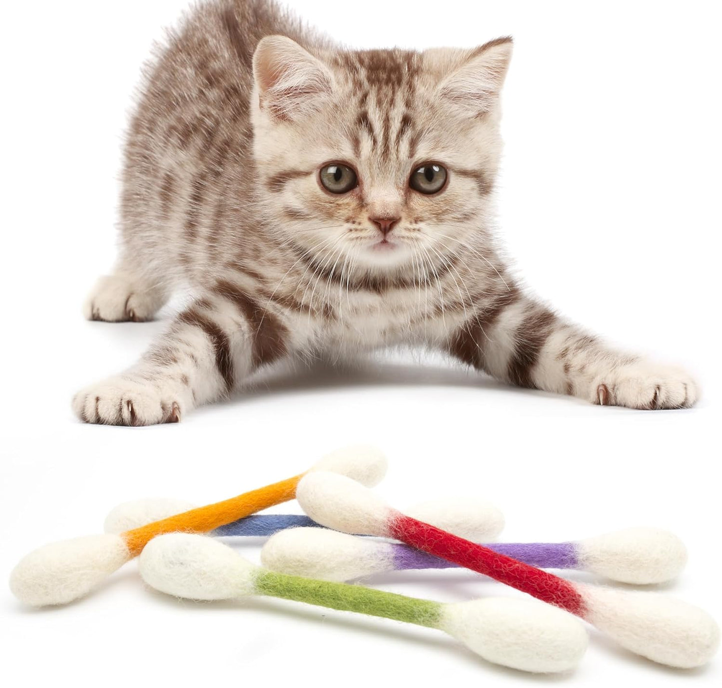 🐾Duże zabawki z wacików z kocimiętką (15 cm) – ręcznie robione, trwałe, bezpieczne i zabawn