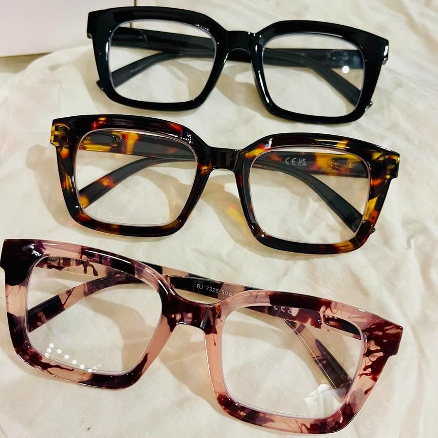 🔥Oferta specjalna – ✨👓Okulary do czytania w kolorze skorupy żółwia – duże, kwadratowe okulary z filtrem światła niebieskiego