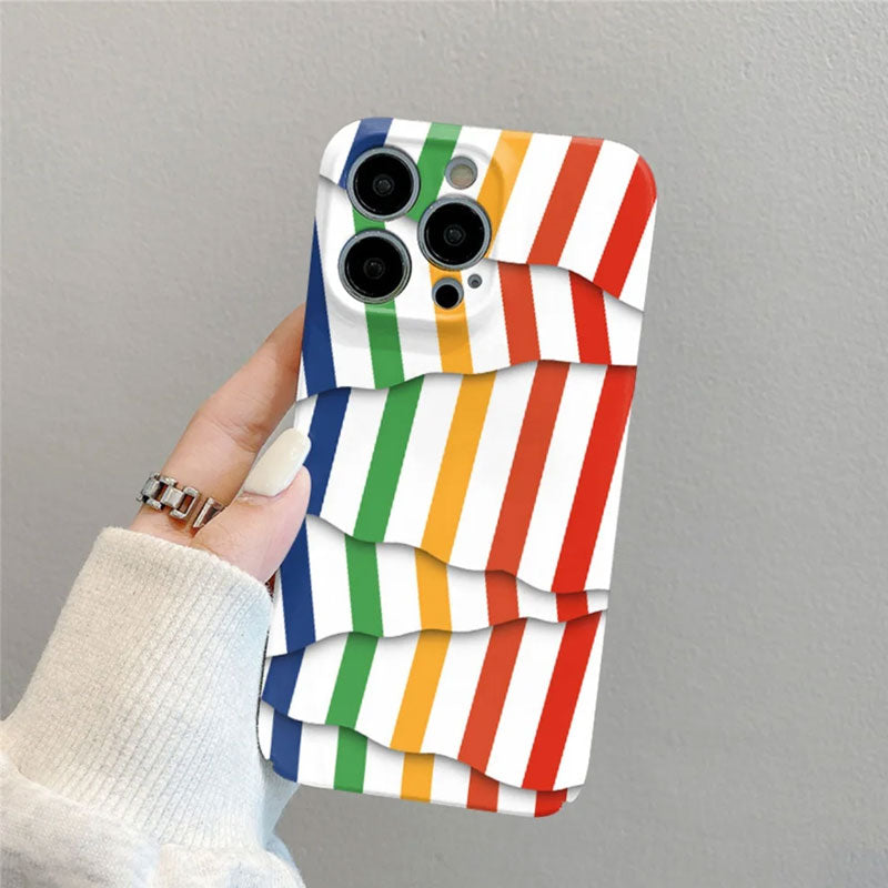 🌈Kleurcontrast Gestreepte Film Telefoonhoesje📱