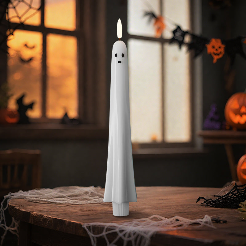 🎃👻 Op afstand bedienbare spookkaars met 3D vlammende lont 👻🎃