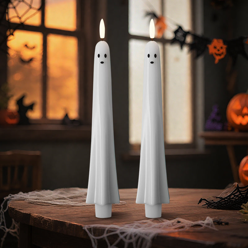 🎃👻 Op afstand bedienbare spookkaars met 3D vlammende lont 👻🎃