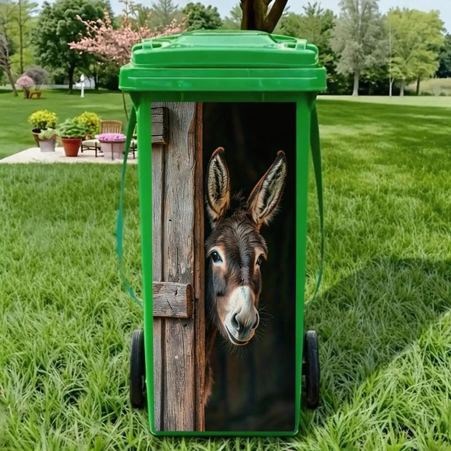 🦒🐯Kreatywna naklejka na kosz na śmieci z kolorową kreskówką✨