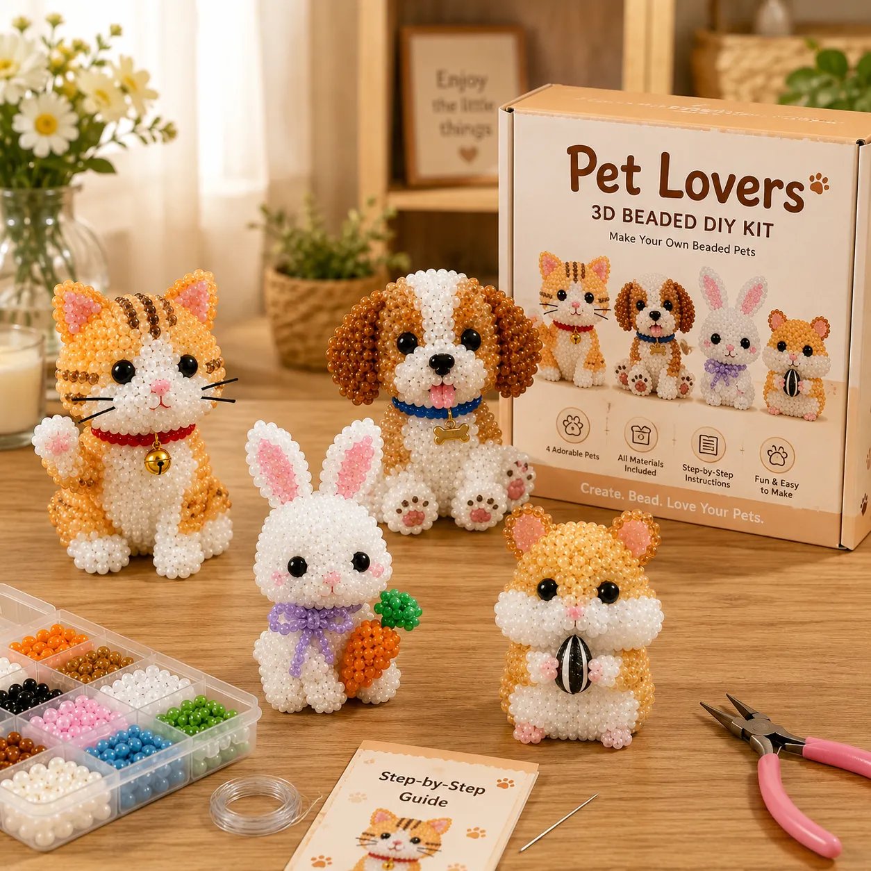 🧵✨ Mały zestaw DIY z koralikowymi zwierzątkami 3
