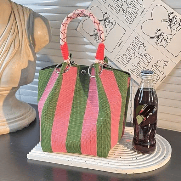 Torba typu bucket w stylu boho dla kobiet, ręcznie robiona na szydełku torba na ramię, lekka torba plażowa na lato, idealna do podróży, na co dzień i na wakacj