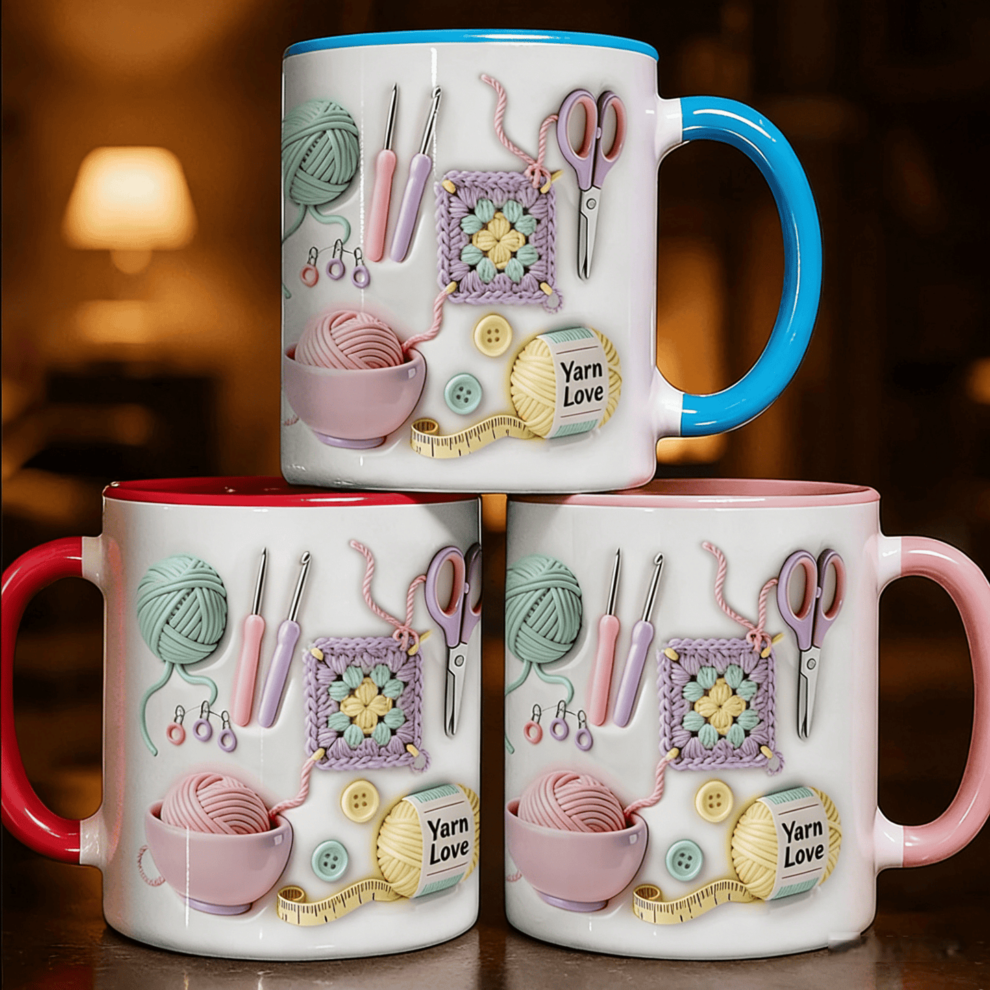 🧶 Kubek z napisem „Yarn Love” – prezent dla osób zajmujących się rękodziełem i kreatywnych dus