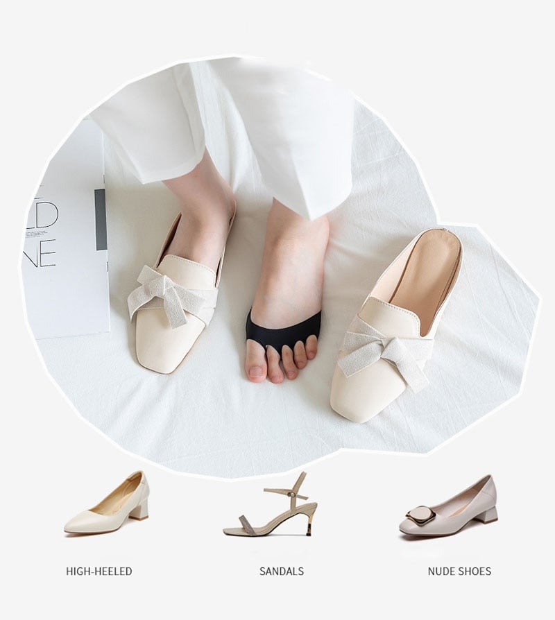👠✨ Pięciopalczaste wkładki na przednią część stopy dla kobiet | Amortyzujące wkładki do wysokich obcasów | Czarno-beżowe