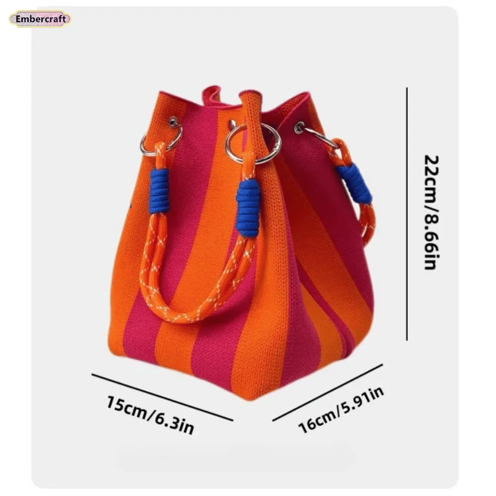 Torba typu bucket w stylu boho dla kobiet, ręcznie robiona na szydełku torba na ramię, lekka torba plażowa na lato, idealna do podróży, na co dzień i na wakacj