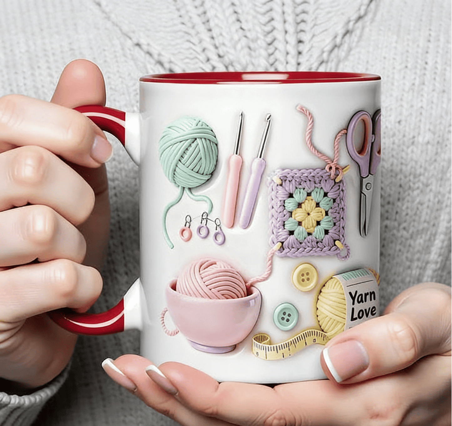 🧶 Kubek z napisem „Yarn Love” – prezent dla osób zajmujących się rękodziełem i kreatywnych dus