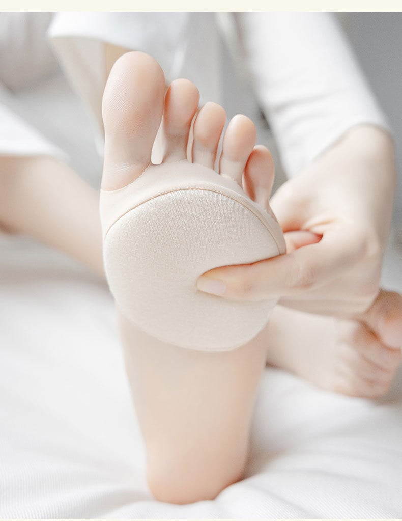 👠✨ Pięciopalczaste wkładki na przednią część stopy dla kobiet | Amortyzujące wkładki do wysokich obcasów | Czarno-beżowe