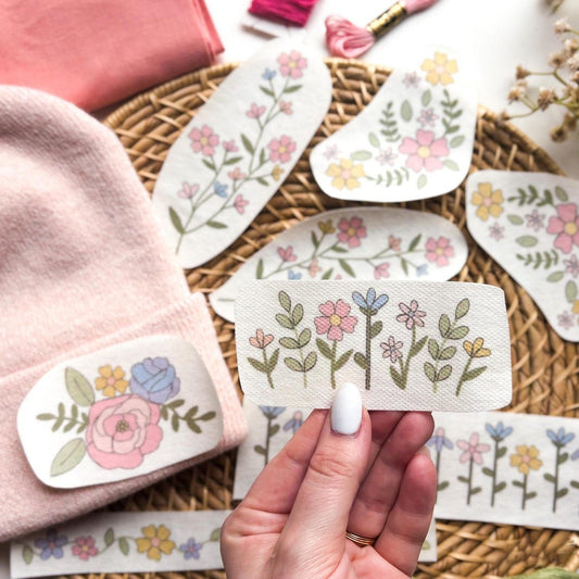 🌸Kwiaty Wzory kwiatowe Wzory do haftu – naklejanie i haftowanie dla początkujących