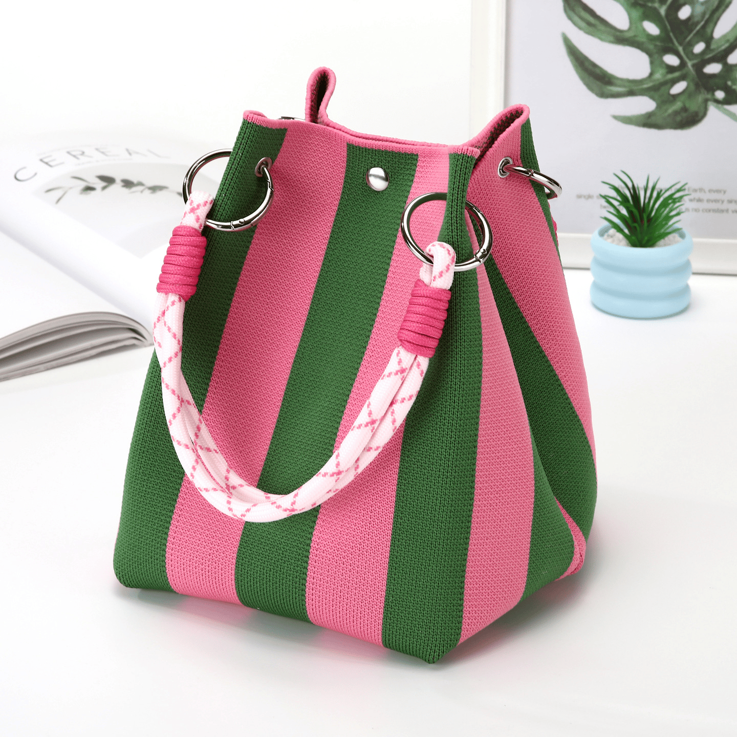 Torba typu bucket w stylu boho dla kobiet, ręcznie robiona na szydełku torba na ramię, lekka torba plażowa na lato, idealna do podróży, na co dzień i na wakacj