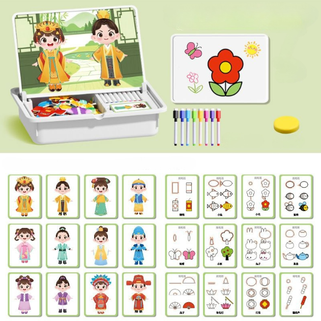 Magnetische puzzels Gezicht aankleden Reisspel Dubbelzijdig Educatief speelgoed voor kleuters