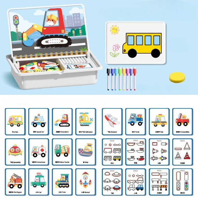Magnetische puzzels Gezicht aankleden Reisspel Dubbelzijdig Educatief speelgoed voor kleuters
